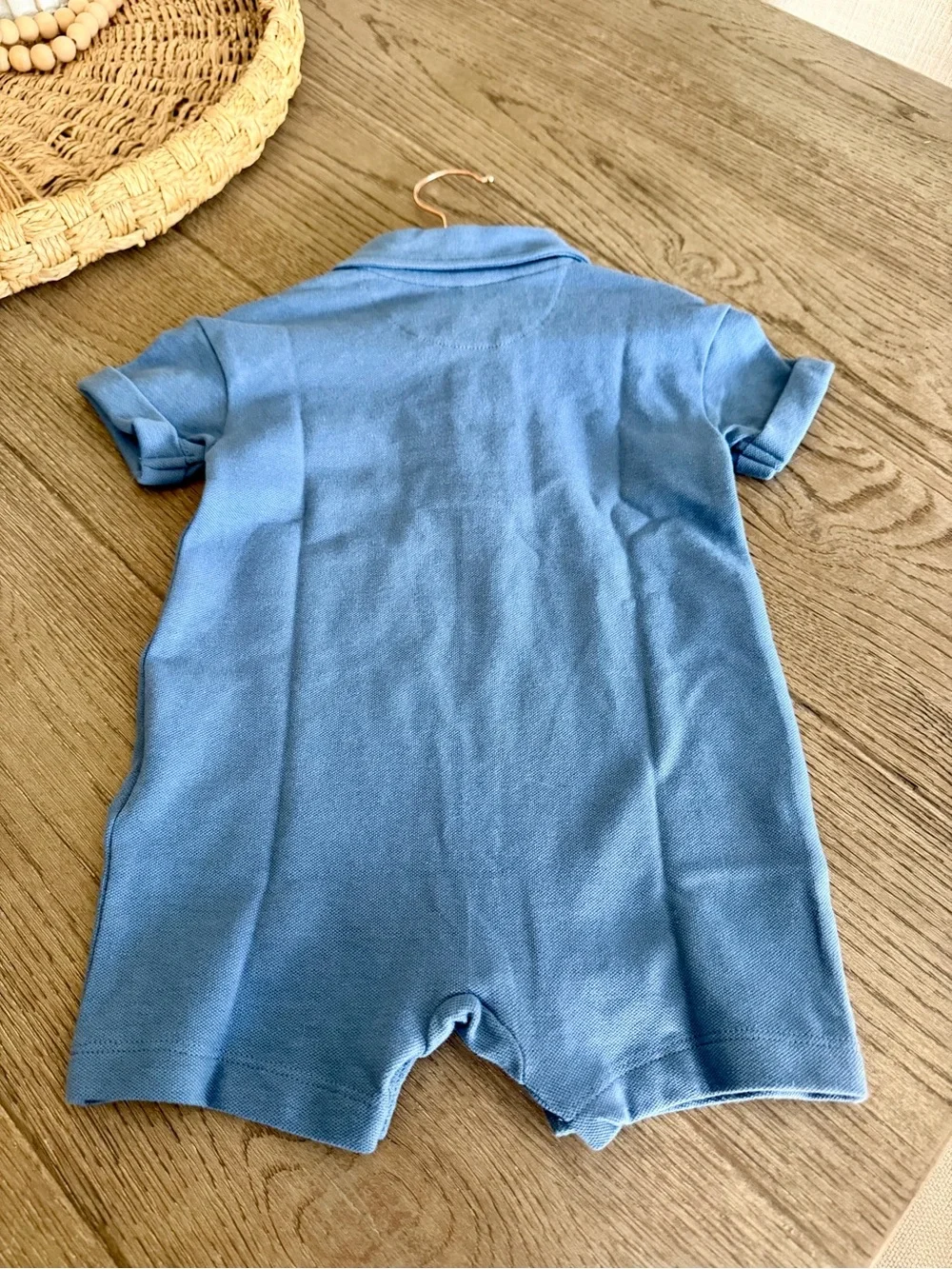 NWT! GAP - Baby Pique Polo Shorty One-Piece 6-12 M | Bainbridge blue!